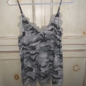 Camo and lace tank